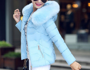 Fur Collar Cotton-Padded Short Jacket Women - Secret Apparel