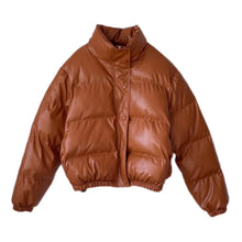 Load image into Gallery viewer, Faux Leather Bomber Jacket - Secret Apparel
