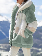 Load image into Gallery viewer, Women&#39;s Loose Plush Multicolor Hooded Jacket - Secret Apparel
