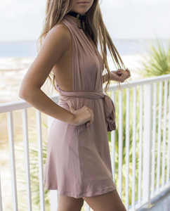 Sleeveless backless halter dress - Secret Apparel