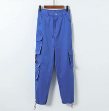 Load image into Gallery viewer, Blue Cargo Pocket Trousers - Secret Apparel
