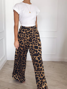 Animal Print Wide Leg Pants - Secret Apparel