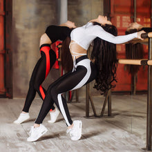 Load image into Gallery viewer, Red and white stripes x fitness yoga leggings - Secret Apparel
