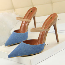 Load image into Gallery viewer, Pencil Heel Denim Stilettos - Secret Apparel
