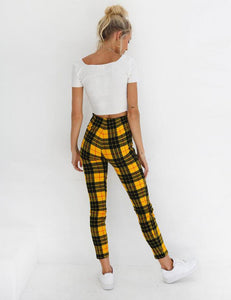 High Waist Check Pants - Secret Apparel