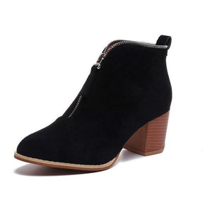 Block Heel Ankle Boots - Secret Apparel