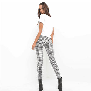 High Waist Check Pants - Secret Apparel