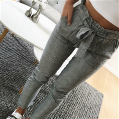 Grey Paper Bag Pencil Pants - Secret Apparel