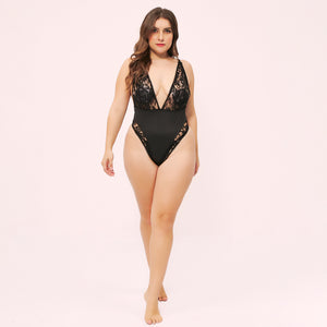 Plus Size Mesh Bodysuit - Secret Apparel