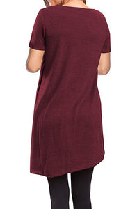 Short Sleeve Loose Dress Top - Secret Apparel