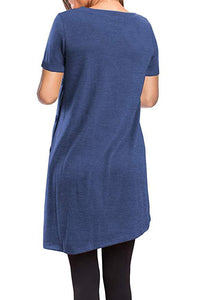 Short Sleeve Loose Dress Top - Secret Apparel