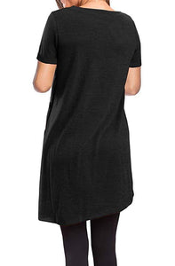 Short Sleeve Loose Dress Top - Secret Apparel