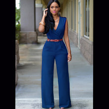 Load image into Gallery viewer, Sleeveless Plunge Neck Wide Leg Jumpsuit - Secret Apparel
