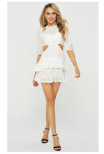 Load image into Gallery viewer, Lace Puff Sleeve Ruffle Dress - Secret Apparel
