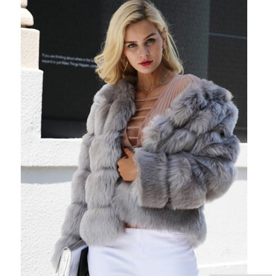 Long Sleeve Faux Fur Coat - Secret Apparel