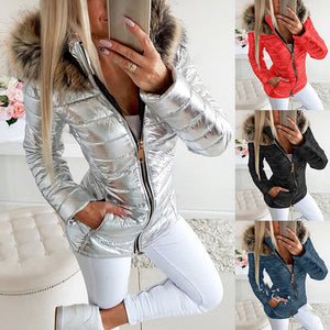 Hooded Faux Fur Jacket - Secret Apparel