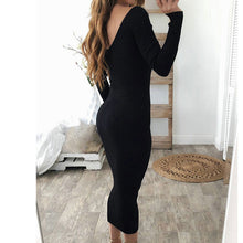 Load image into Gallery viewer, Bodycon V-Neck Ribbed Dress - Secret Apparel
