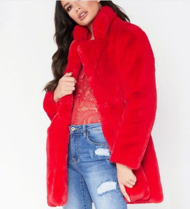 Faux Fur Coat Long Sleeve - Secret Apparel