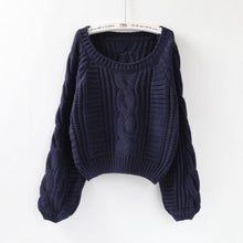 Load image into Gallery viewer, Loose Fit Long Lantern Sleeve Knitted Sweater - Secret Apparel
