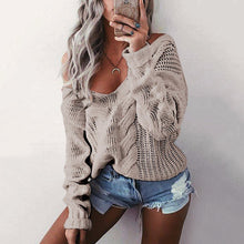 Load image into Gallery viewer, Off Shoulder Knitted Pullover Jumper Sweater - Secret Apparel
