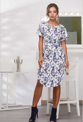 V-Neck Printed Dress - Secret Apparel