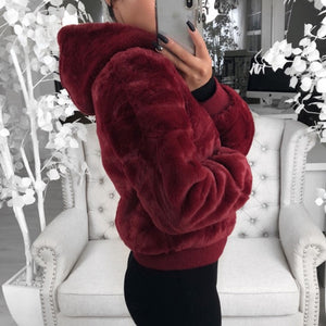 Faux Fur Zipper Coat - Secret Apparel