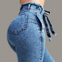 Load image into Gallery viewer, Paper Bag Waist Jeans - Secret Apparel
