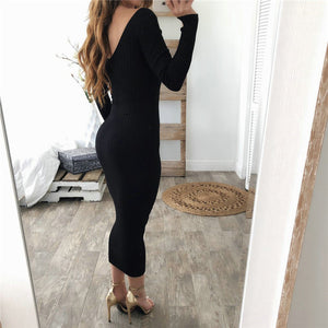 Long Sleeve Bodycon Dress - Secret Apparel