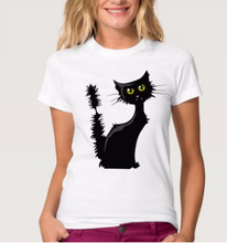 Load image into Gallery viewer, Cat Print T-shirt Top - Secret Apparel
