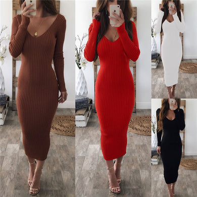 Long Sleeve Bodycon Dress - Secret Apparel