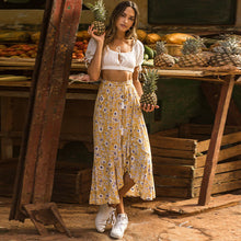 Load image into Gallery viewer, Yellow Side Slit Long Skirt - Secret Apparel
