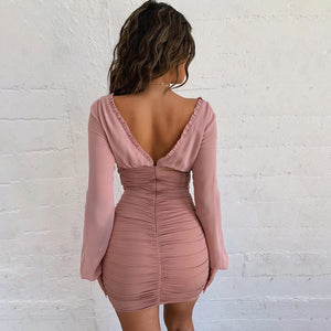 V-Neck Bodycon Dress - Secret Apparel