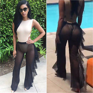 Wide Leg See-through Trousers - Secret Apparel