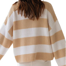 Load image into Gallery viewer, Round Neck Striped Sweater - Secret Apparel
