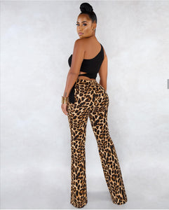 Leopard print Wide Leg Pants - Secret Apparel