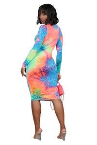 Multicolour Printed  Bodycon Dress - Secret Apparel