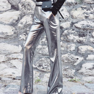 Silver wide leg trousers - Secret Apparel