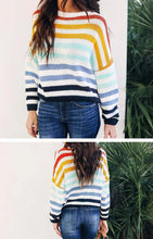 Load image into Gallery viewer, Colourful Striped Sweater Top - Secret Apparel
