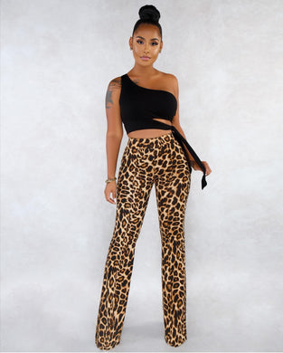 Leopard print Wide Leg Pants - Secret Apparel