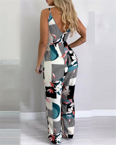 Wide Leg Printed Jumpsuit - Secret Apparel