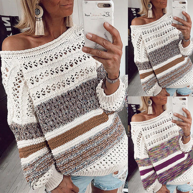 Printed Round Neck Sweater - Secret Apparel