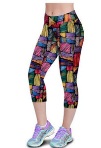 Printed Stretchable Cropped Pants - Secret Apparel