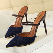 Load image into Gallery viewer, Pencil Heel Denim Stilettos - Secret Apparel
