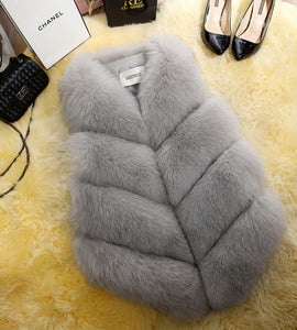 Sleeveless Faux Fur Coat - Secret Apparel