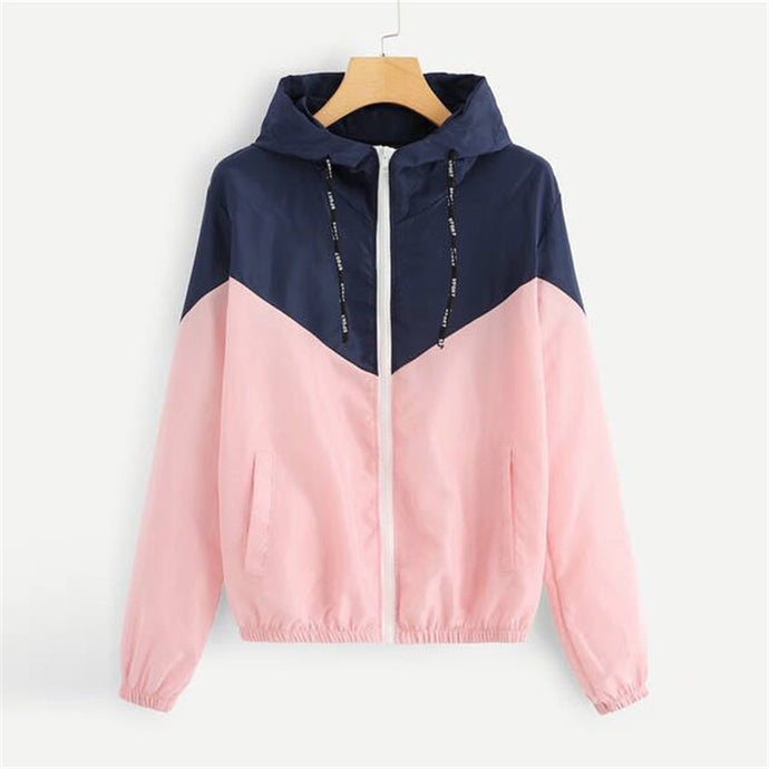 Pink Contrast Wind Cheater Jacket - Secret Apparel