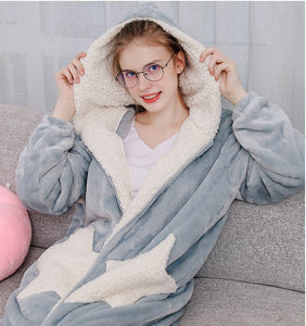 Thick Fleece Bathrobe Pyjamas - Secret Apparel