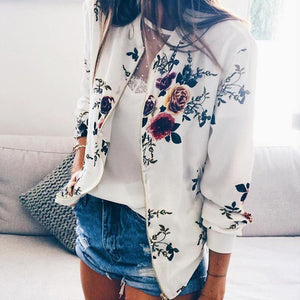 Printed Casual Floral Jacket - Secret Apparel