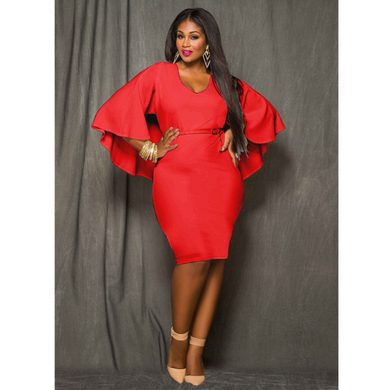 Bat Cloak Plus Size Dress - Secret Apparel