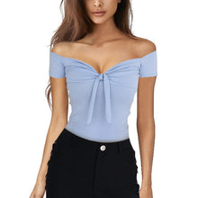 Load image into Gallery viewer, Off Shoulder Tie Front Top - Secret Apparel
