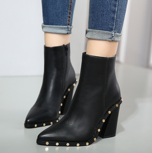 Ankle High Heel Black Boots - Secret Apparel